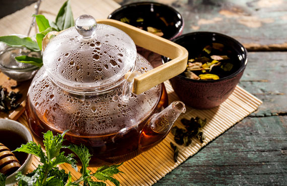 A pot of freshly brewed tea